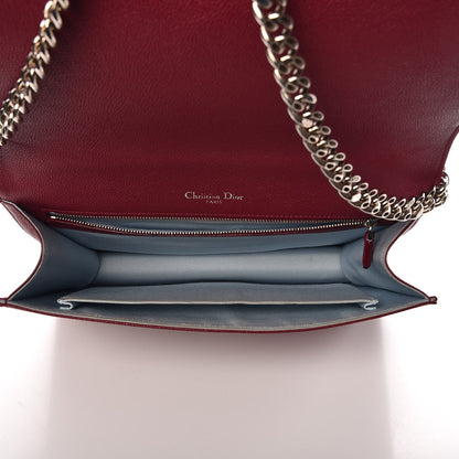 Christian Dior Grained Calfskin Large Diorama Flap Bag Burgundy 5 of 13
