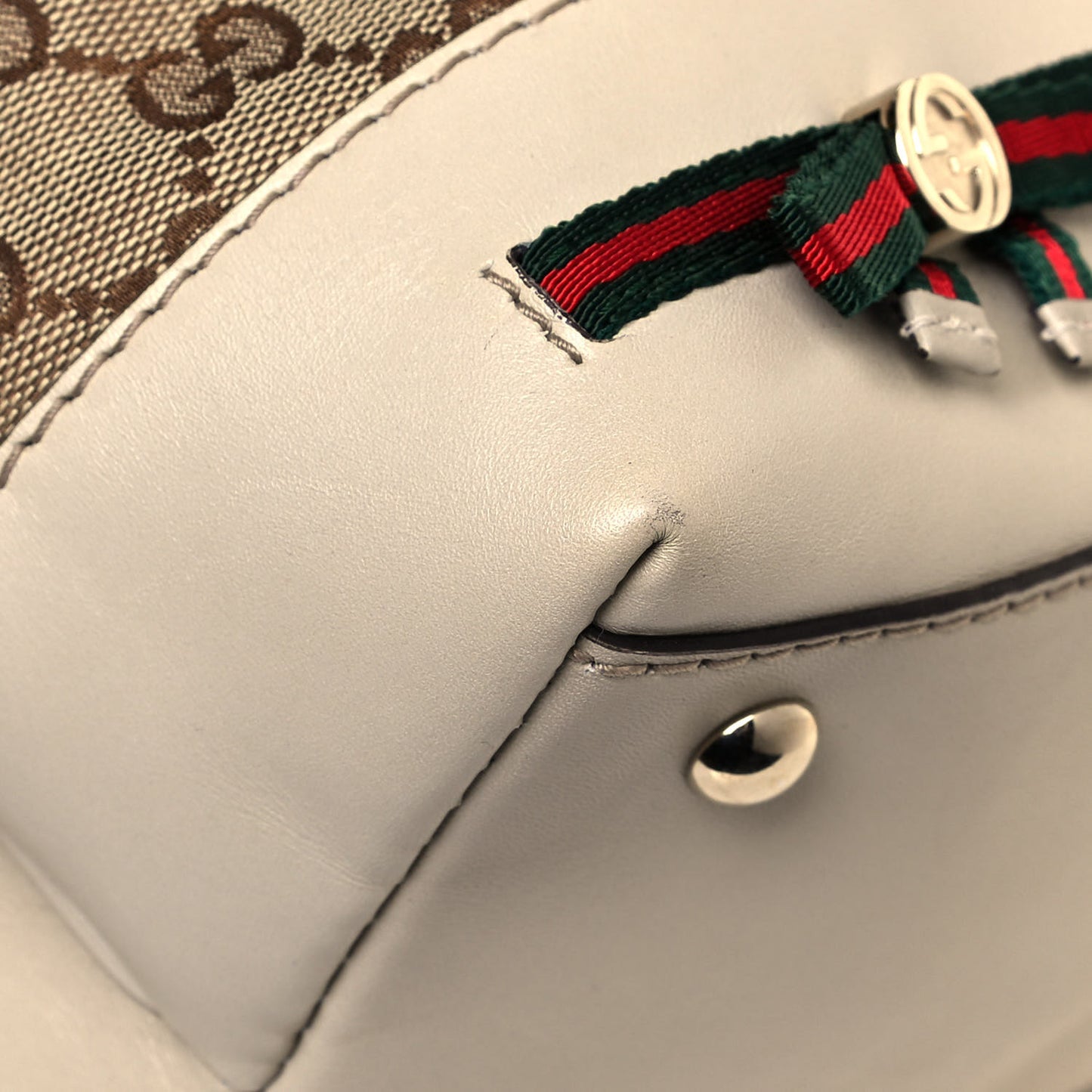 Monogram Web Medium Mayfair Hobo Tote Off White