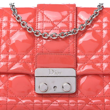 Christian Dior Patent Cannage New Lock Pouch Coral 9 of 9