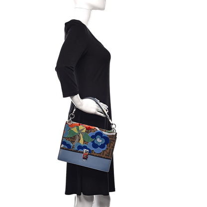 Fendi Vitello Liberty Zucca Velvet Floral Floral Kan I Shoulder Bag Ceruleo Multicolor 2 of 10