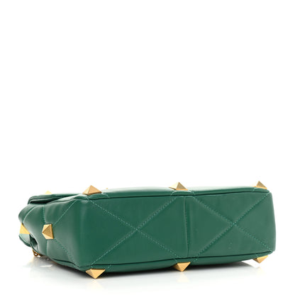 Valentino Garavani Nappa Large Roman Stud Shoulder Bag Jungle 3 of 8