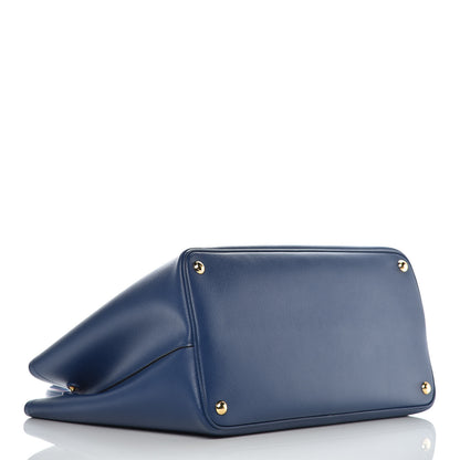 Prada Saffiano Cuir Large Double Bag Bleuette 4 of 9