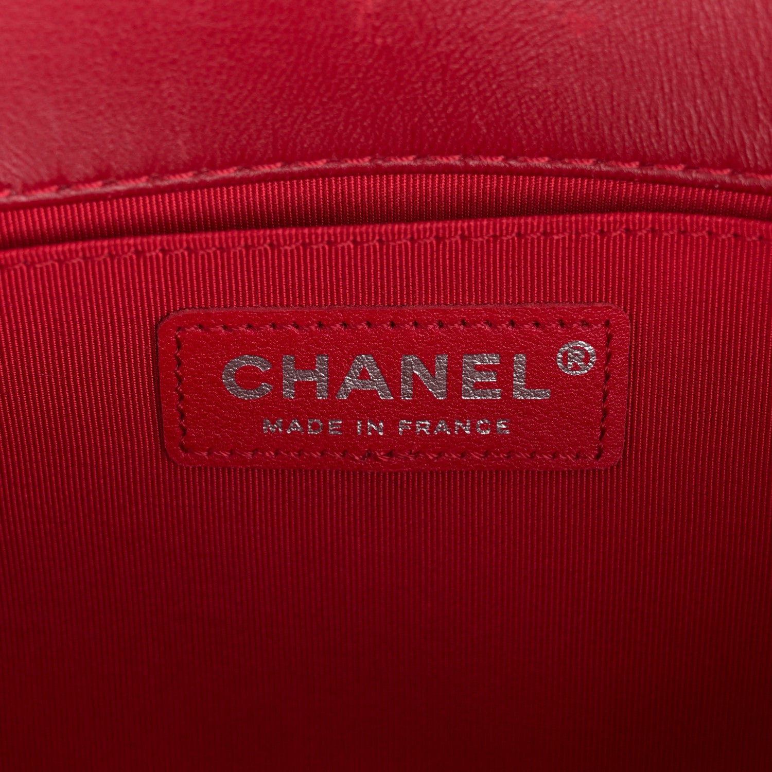 Chanel Lambskin Quilted Medium Boy Flap Black Red 6 of 14