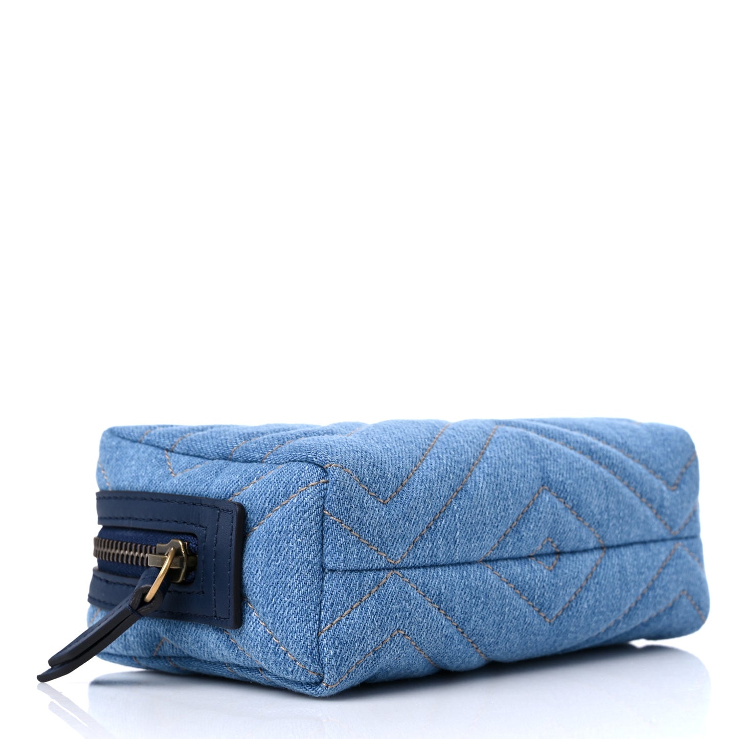 Denim Matelasse Pearly GG Marmont Cosmetic Case Blue
