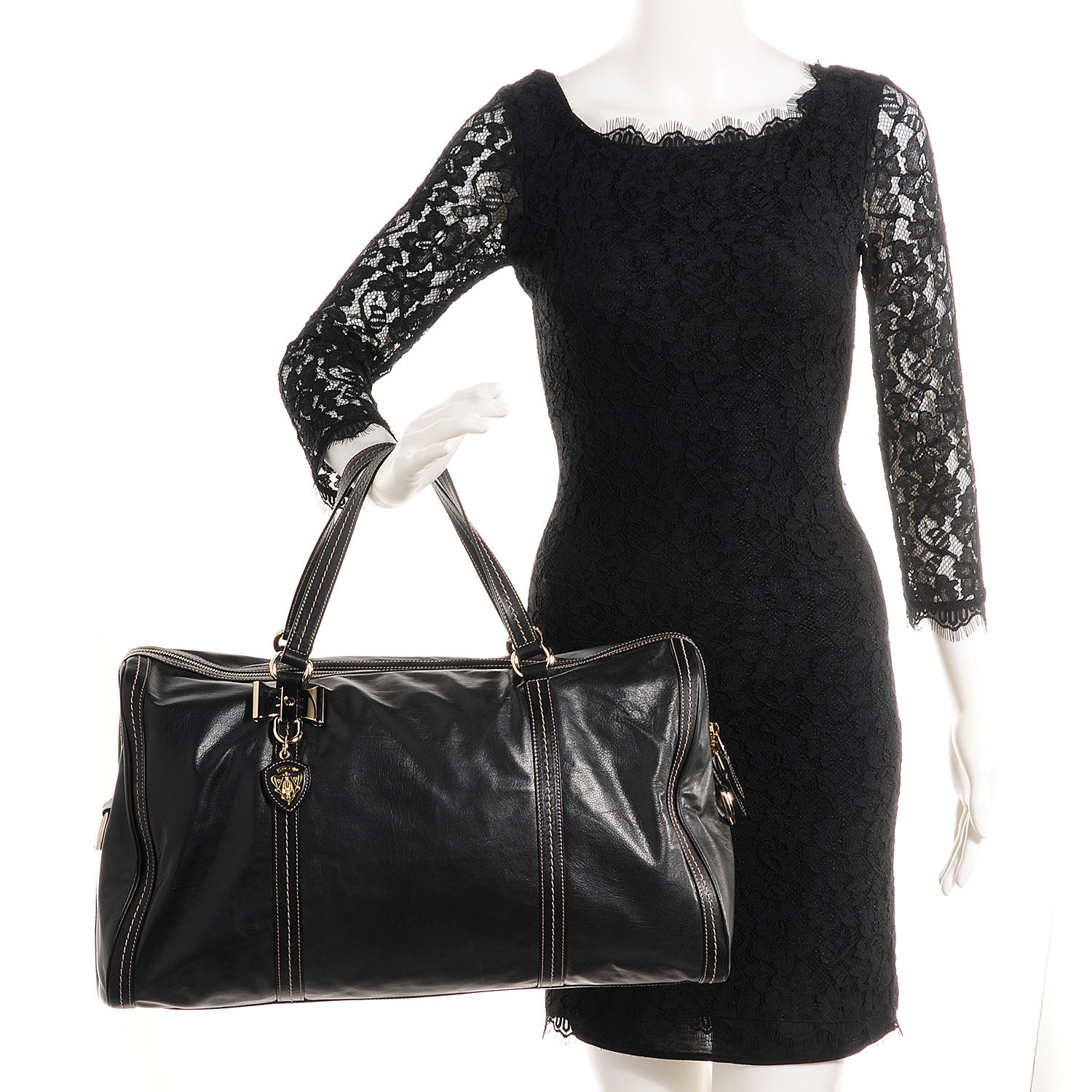 Gucci Nappa Leather Duchessa Large Boston Bag Black 2 of 9