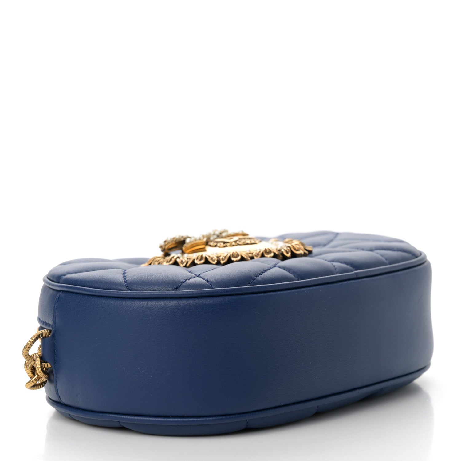 Dolce & Gabbana Calfskin Devotion Crossbody Bag Blue 4 of 10