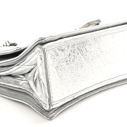 Balenciaga Crushed Calfskin Quilted Small Crush Chain Bag Silver 9 of 10