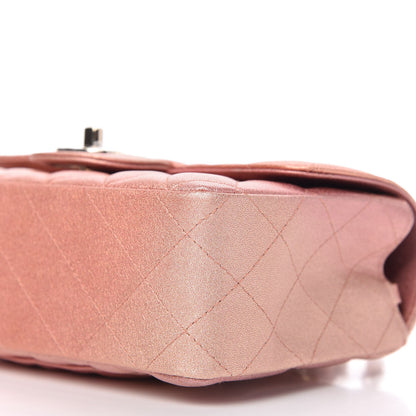 Chanel Metallic Lambskin Quilted Ombre Mini Rectangular Flap Pink 7 of 11
