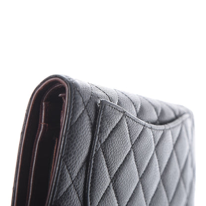 Chanel Caviar Quilted Yen Wallet Black 18 of 18