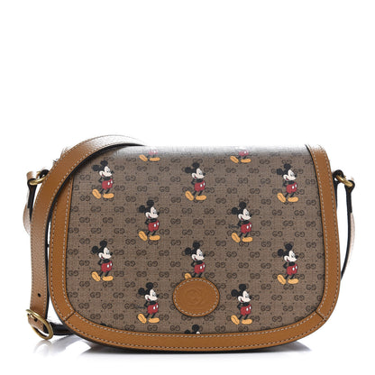 Gucci X DISNEY Mini Vintage GG Supreme Monogram Mickey Mouse Small Flap Messenger Bag Beige Vintage Sun Oil 1 of 11