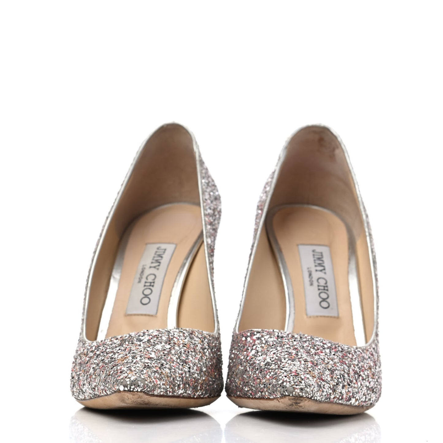 Coarse Glitter Degrade Romy 100 Pumps 38 Silver