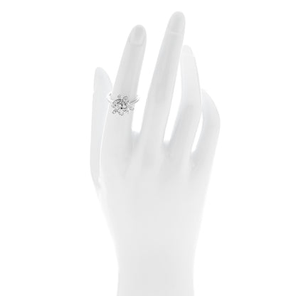 Graff 18K White Gold Diamond Mini Triple Butterfly Pave Ring 52 6 2 of 7