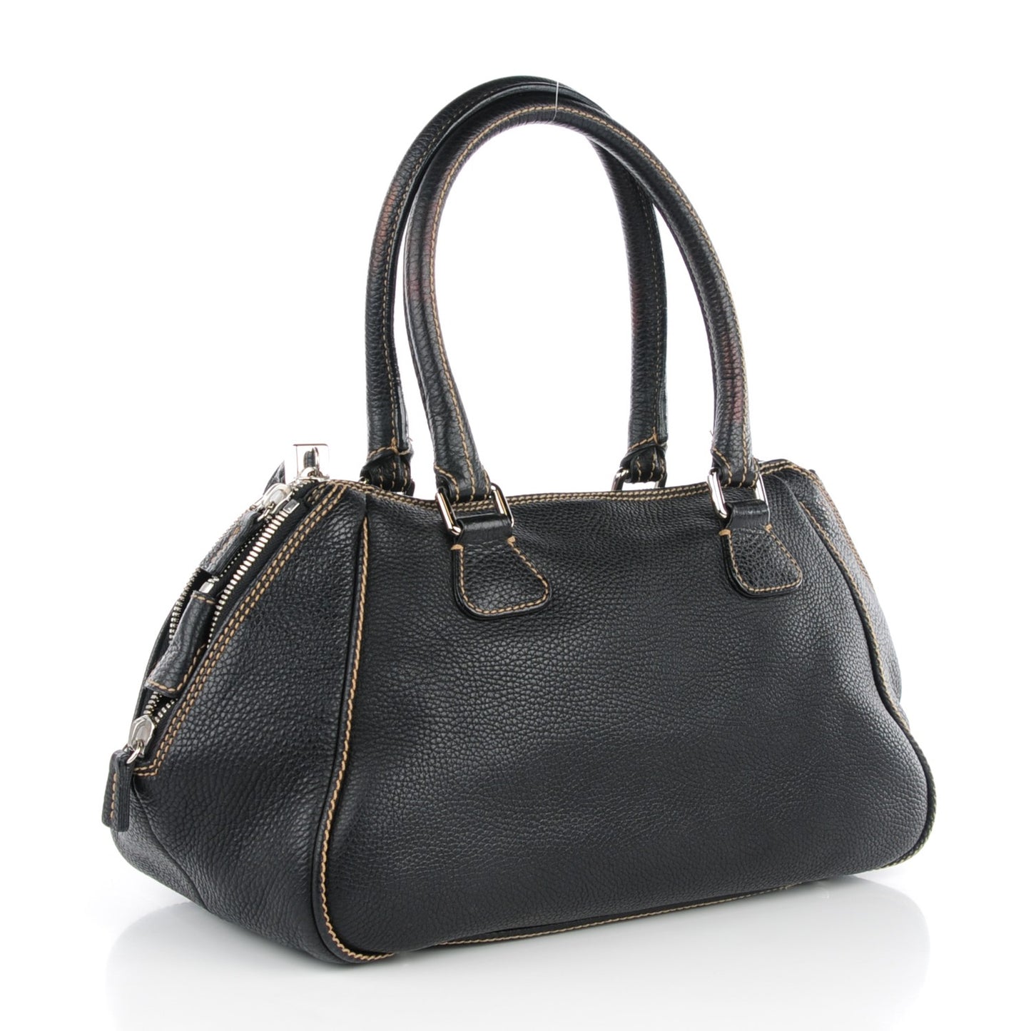 Calfskin Large Tassel Bowler Black