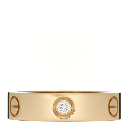 Cartier 18K Yellow Gold 3 Diamond 5.5mm LOVE Ring 60 9 1 of 5