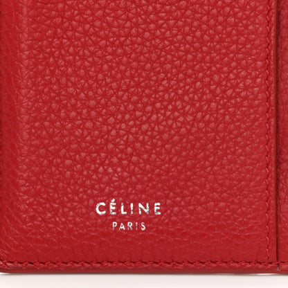 Celine Grained Calfskin Zipped Card Holder Red 10 of 10