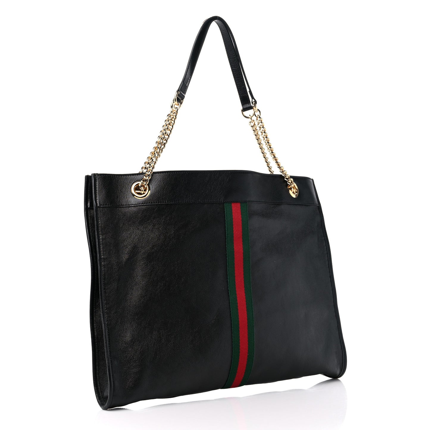 Calfskin Large Rajah Chain Tote Black