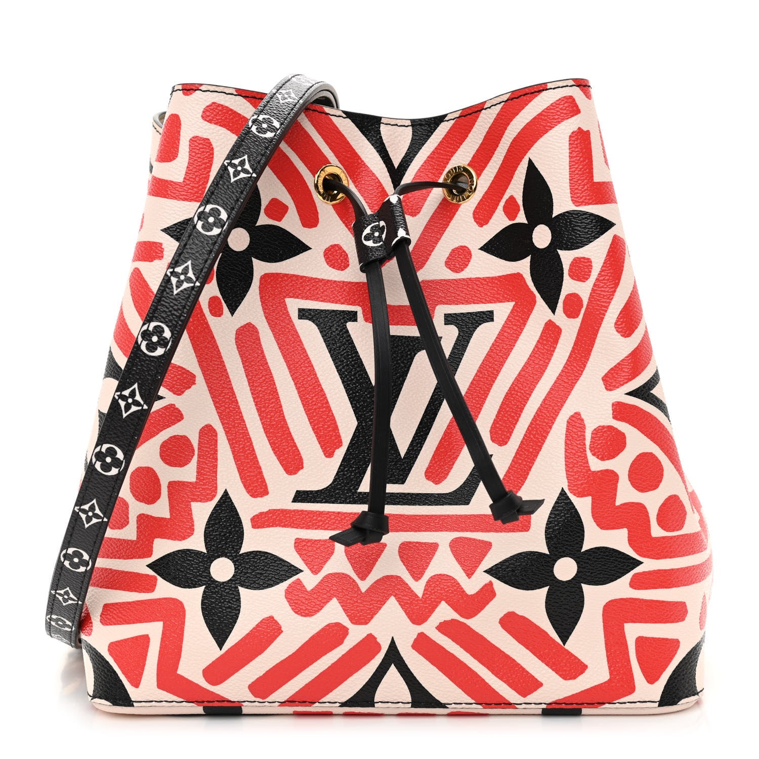 Louis Vuitton Monogram Giant Crafty NeoNoe MM Creme Rouge Black 1 of 7