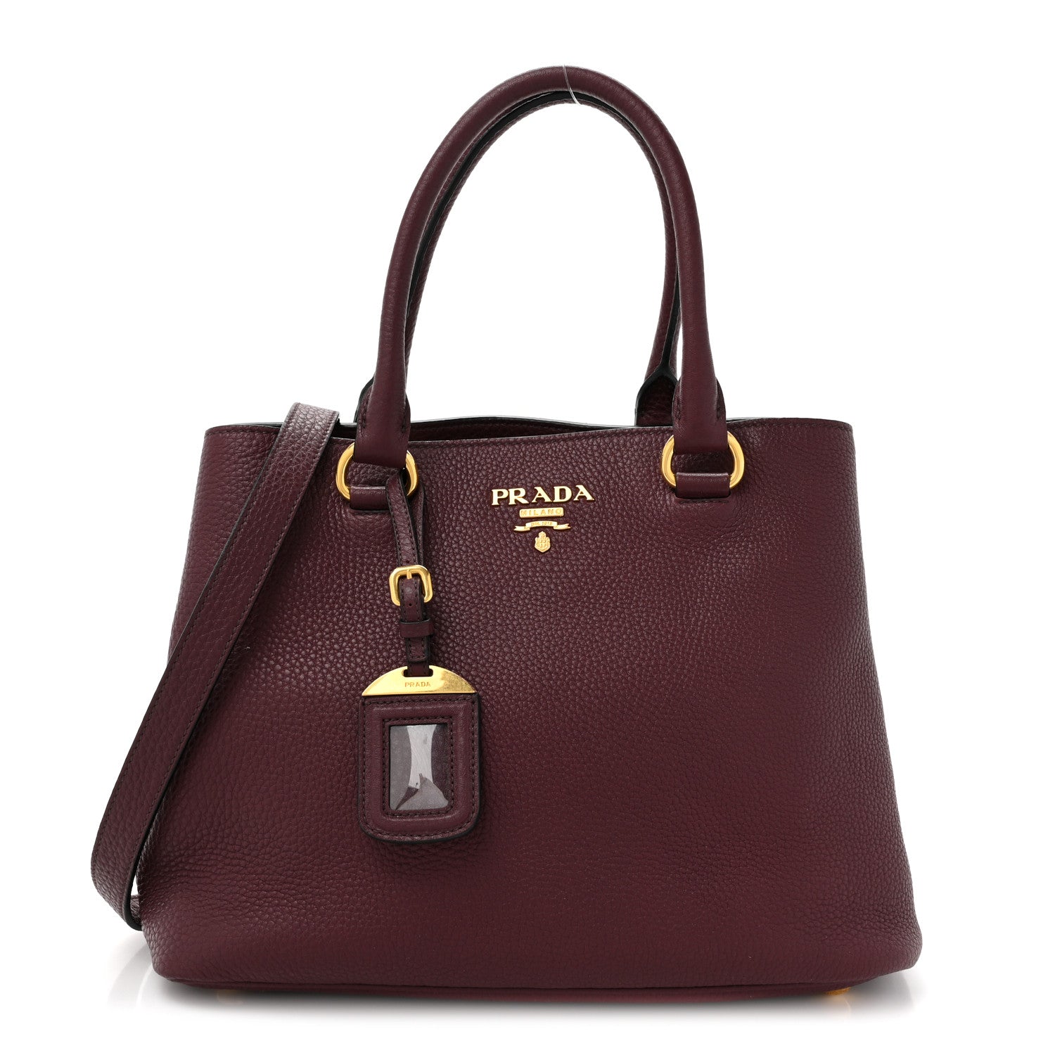 Prada Vitello Daino Top Handle Bag Granato 1 of 11