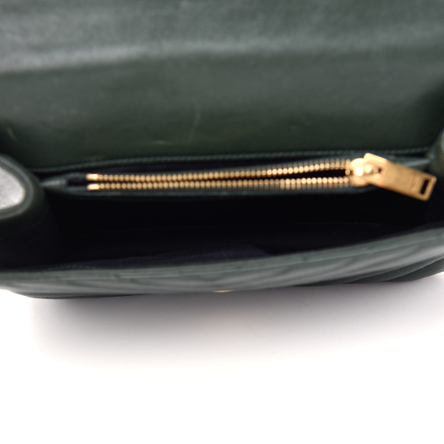 Saint Laurent Sheepskin Matelasse Chevron Monogram Medium College Bag Dark Green 5 of 13
