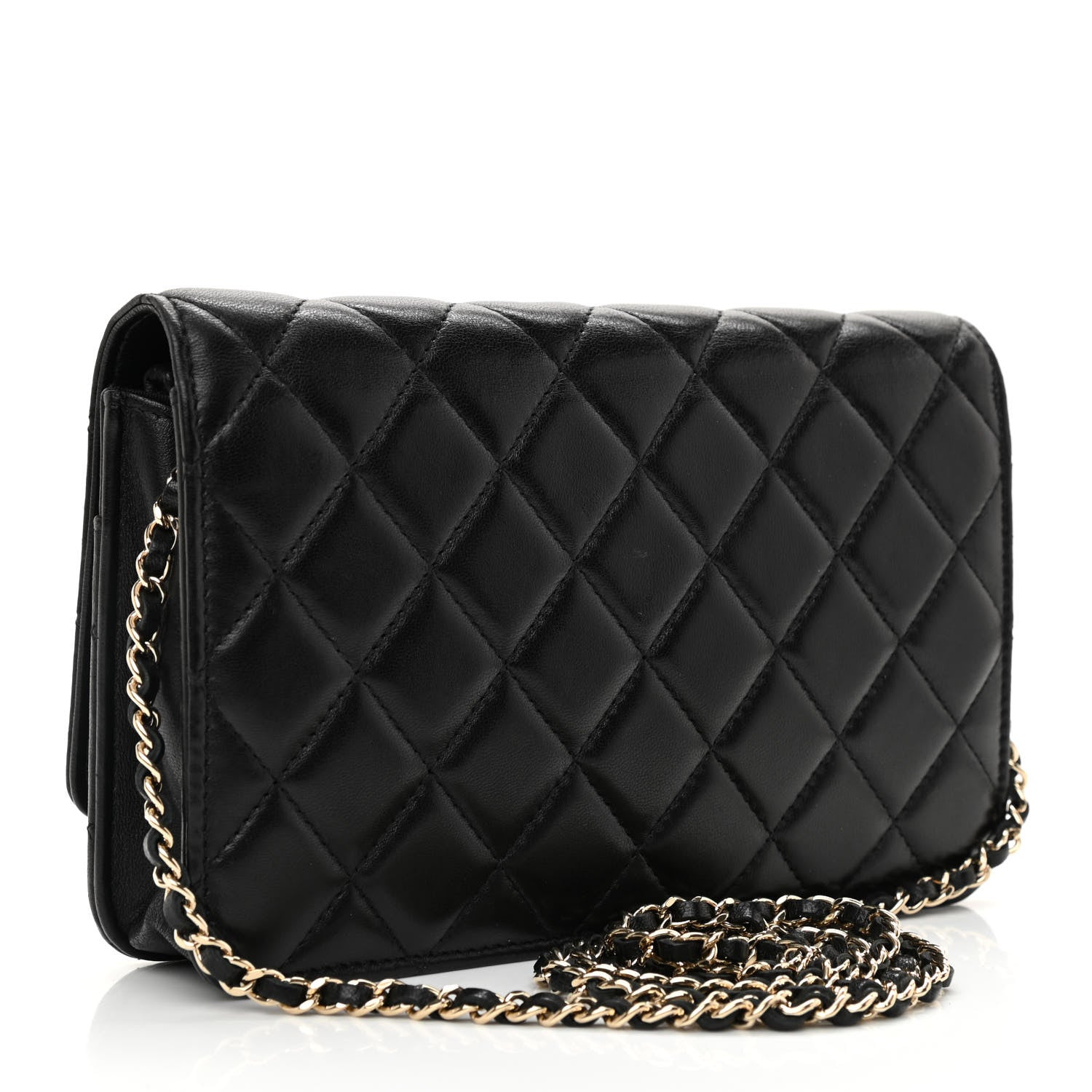 Chanel Lambskin Quilted Golden Class Wallet On Chain WOC Black 3 of 11