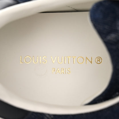 Louis Vuitton Denim Monogram Debossed Time Out Sneakers 36.5 Blue 8 of 10