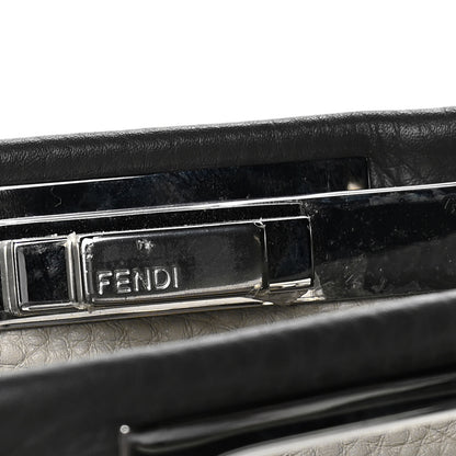 Fendi Cuoio Romano Selleria Bi-Color Medium Peekaboo Iconic Satchel Asfalto Latte 10 of 18
