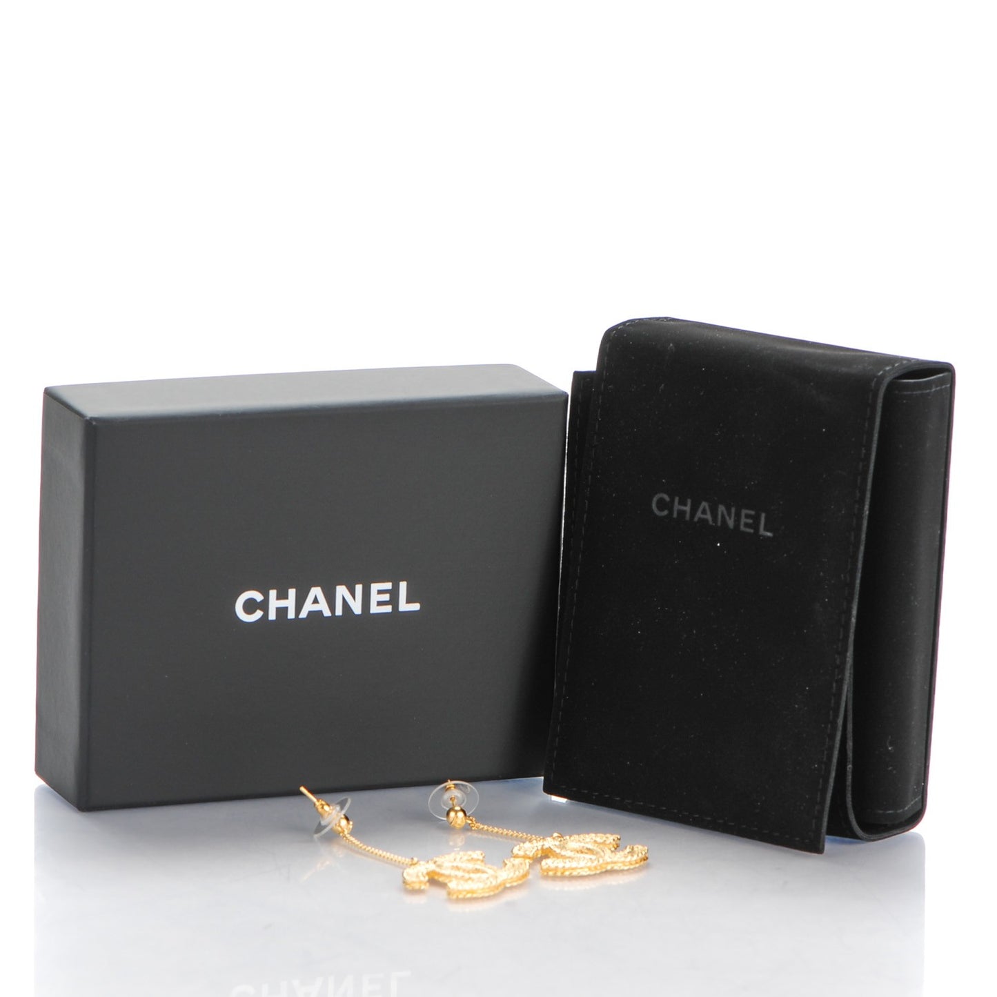 CC Drop Earrings Matte Gold