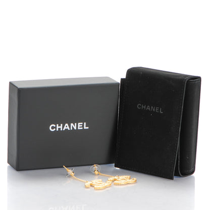 Chanel CC Drop Earrings Matte Gold 5 of 5