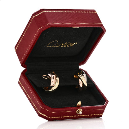 Cartier 18K Pink Yellow White Gold Trinity Clip-On Hoop Earrings 7 of 7