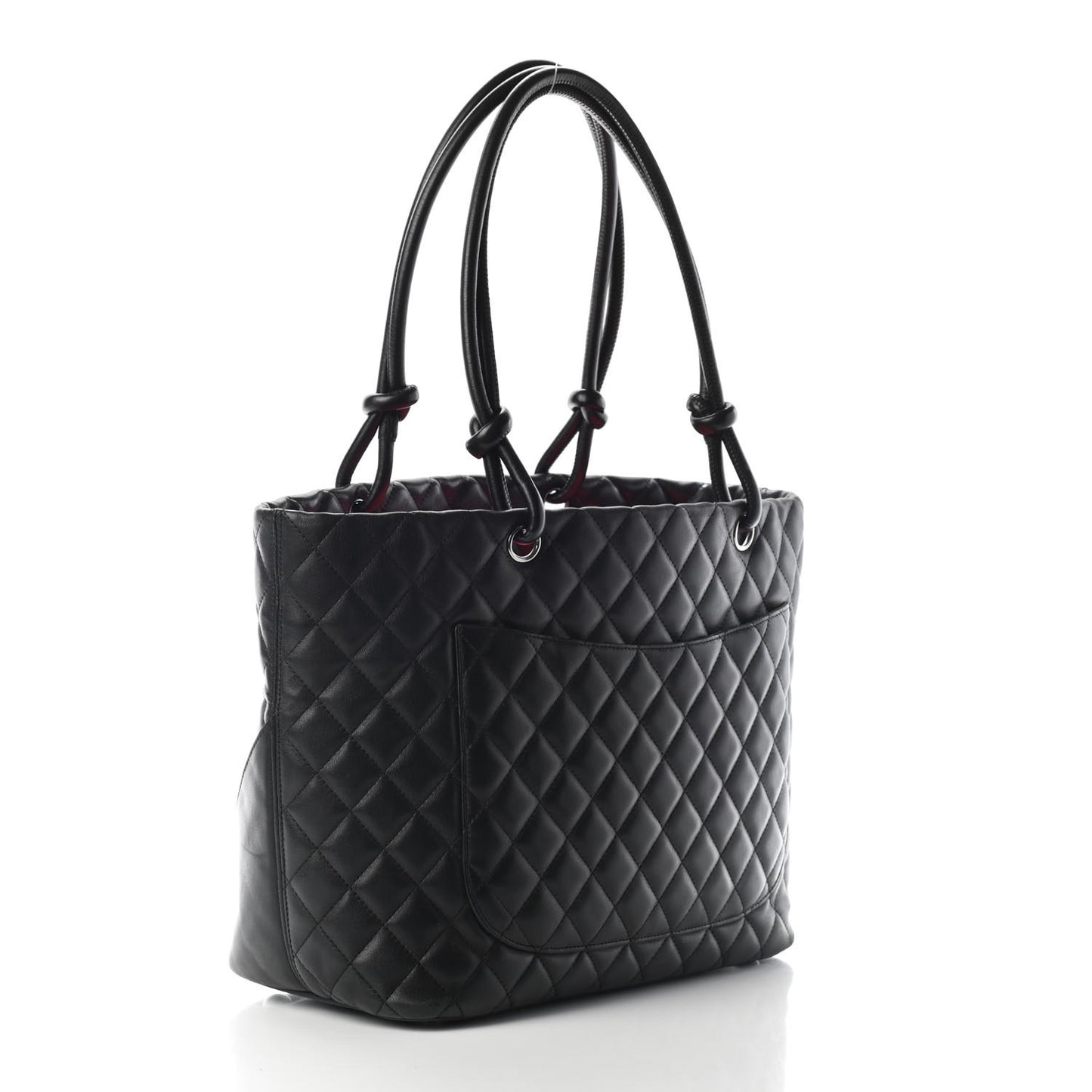 Calfskin Quilted Large Cambon Tote Black