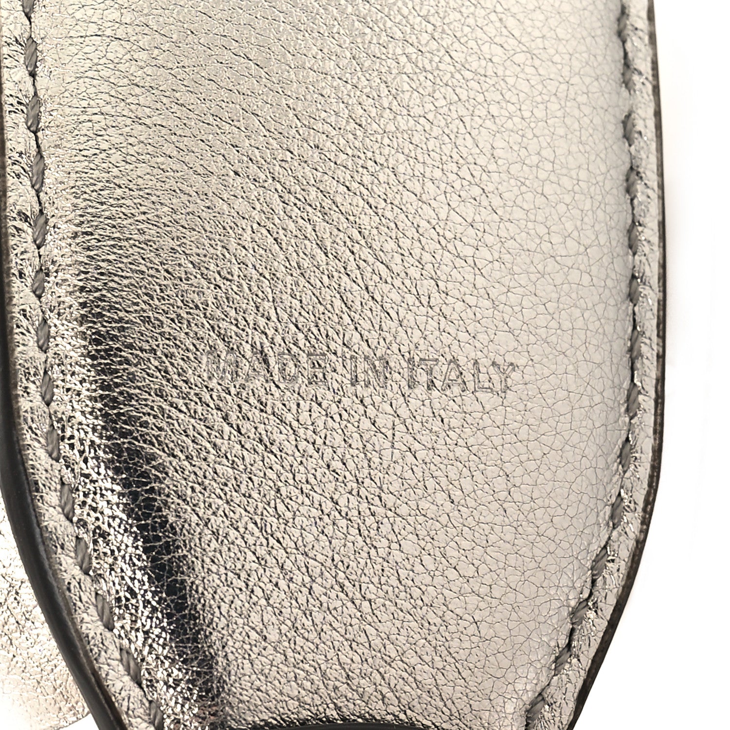 Fendi Vitello Catalan Mirror Strap You Studded Strap You Silver Gold 4 of 4