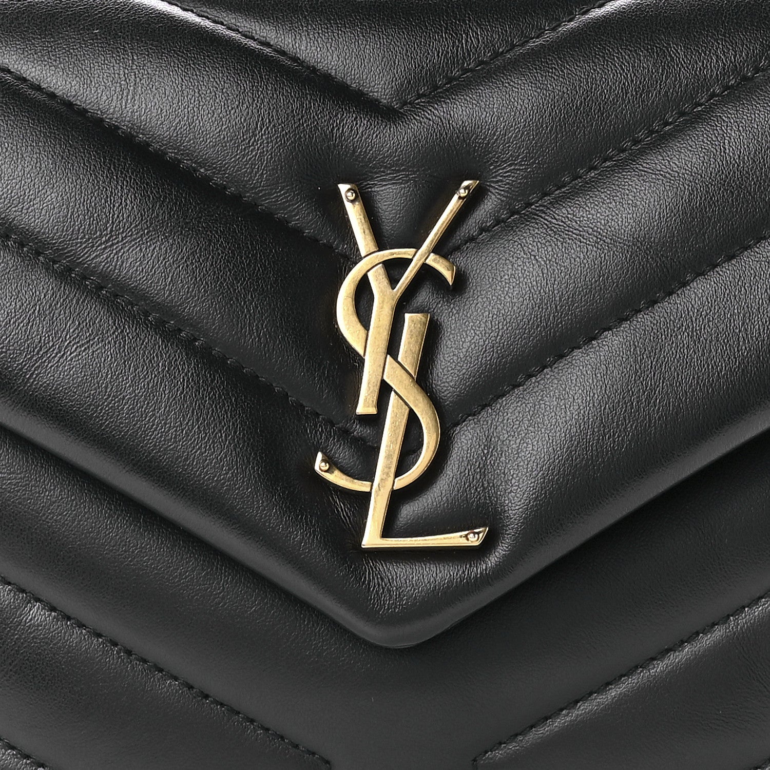 Saint Laurent Calfskin Y Quilted Monogram Small Loulou Chain Satchel Black 8 of 12