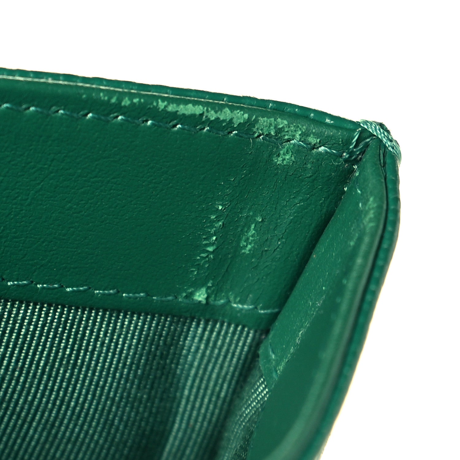 Chanel Caviar Quilted Card Holder Green 10 of 11