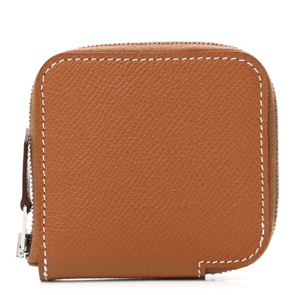 Hermes Epsom Silk'In Coin Purse Gold Bleu Navy Beige 1 of 7