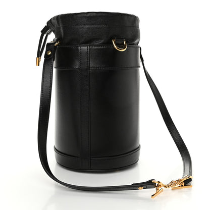 Gucci Azalea Sakai Calfskin Small Horsebit 1955 Drawstring Bucket Bag Black 3 of 10