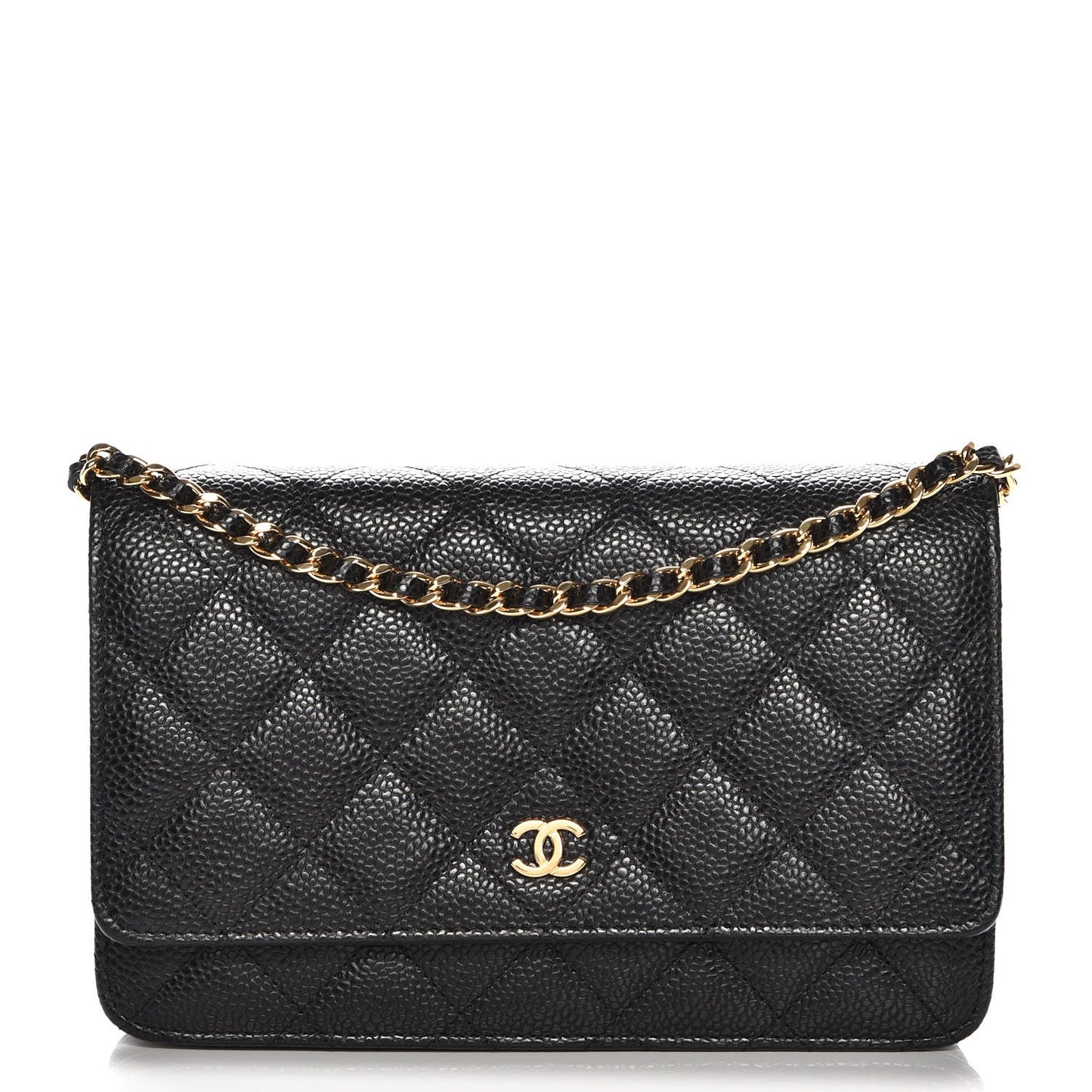 Caviar Quilted Wallet On Chain WOC Black