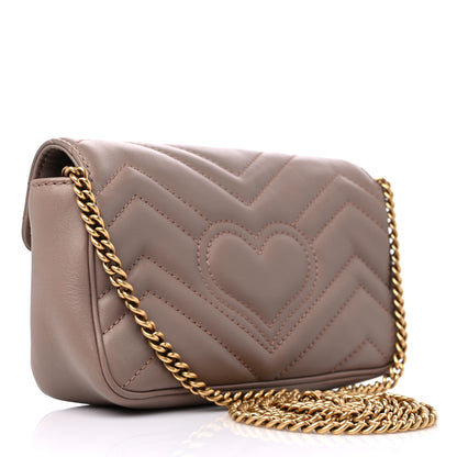Gucci Calfskin Matelasse Super Mini GG Marmont Shoulder Bag Porcelain Rose 3 of 13