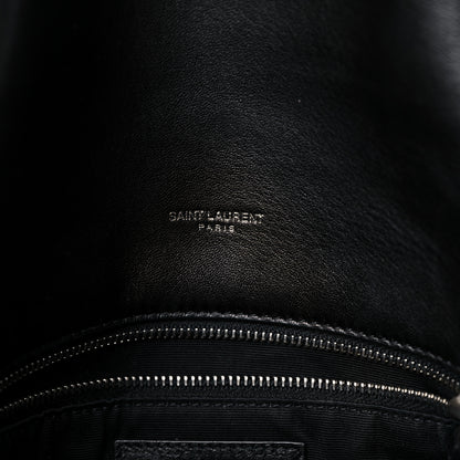 Saint Laurent Lambskin Quilted Medium Loulou Puffer Monogram Chain Satchel Black 6 of 12