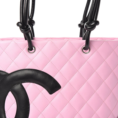 Chanel Calfskin Quilted Medium Cambon Tote Pink Black 9 of 9