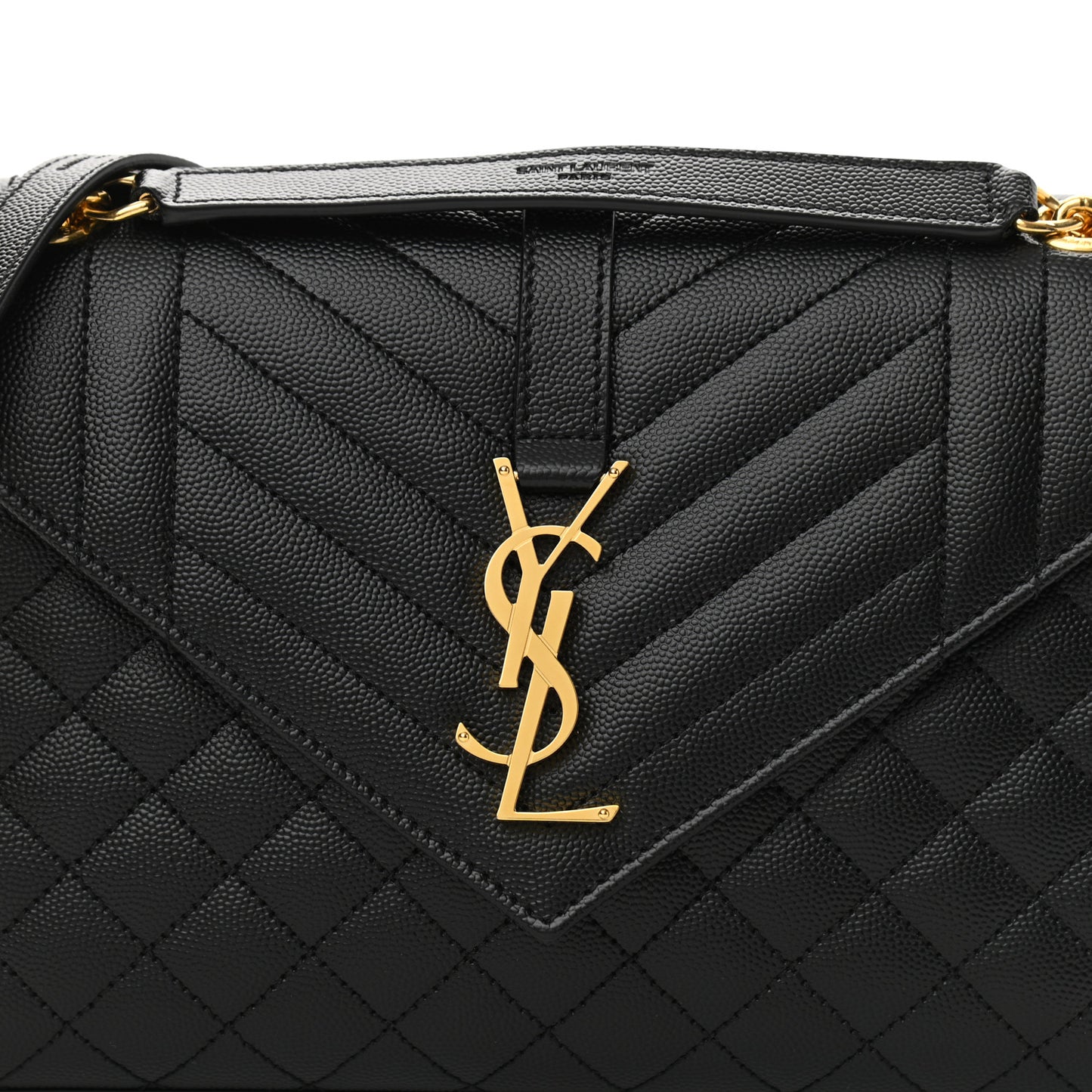 Grain De Poudre Textured Mixed Matelasse Triquilt Medium Monogram Satchel Black