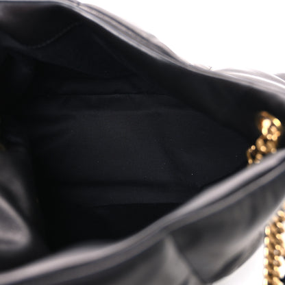 Saint Laurent Lambskin Quilted Medium Loulou Puffer Monogram Chain Satchel Black 5 of 10