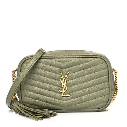 Saint Laurent Grain De Poudre Matelasse Monogram Mini Lou Camera Bag Light Sage 1 of 9