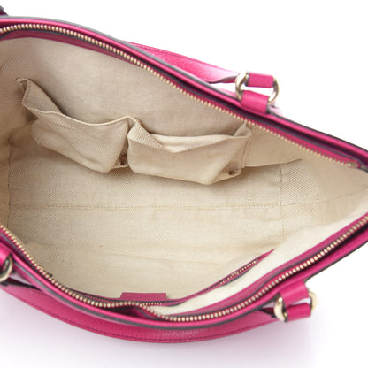 Gucci Pebbled Calfskin Small Soho Top Handle Bag Bright Bougainvillea 6 of 14
