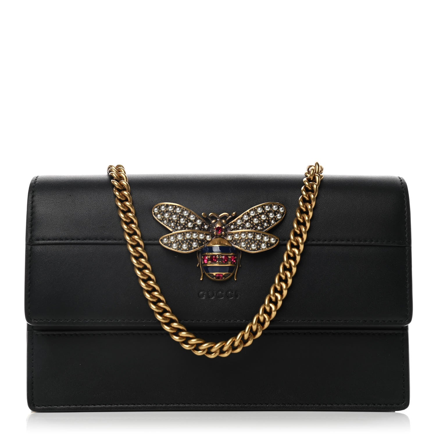 Gucci Calfskin Queen Margaret Chain Wallet Black 1 of 11