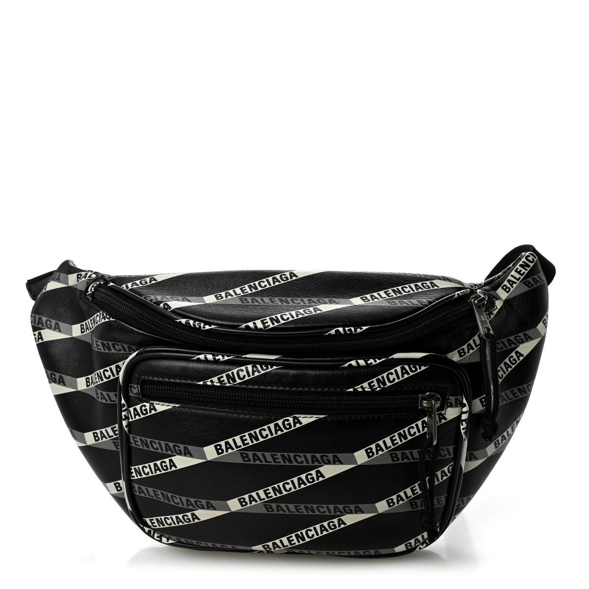 Balenciaga Smooth Calfskin Losange Monogram Explorer Belt Bag Black Grey 1 of 10