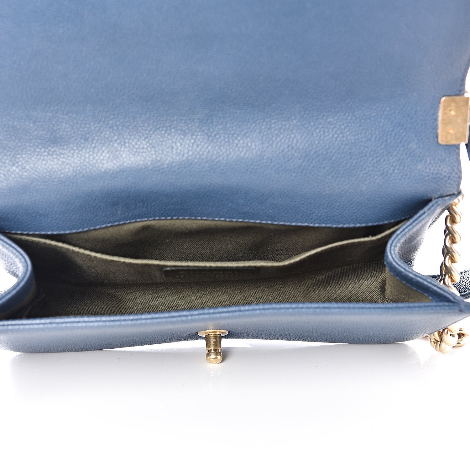 Chanel Caviar Quilted Medium Boy Flap Blue 4 of 14
