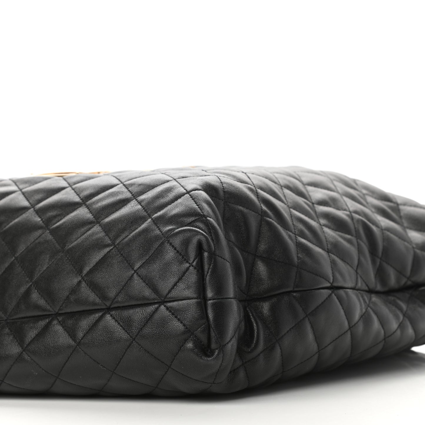 Lambskin Quilted Maxi Icare Shopping Tote Black