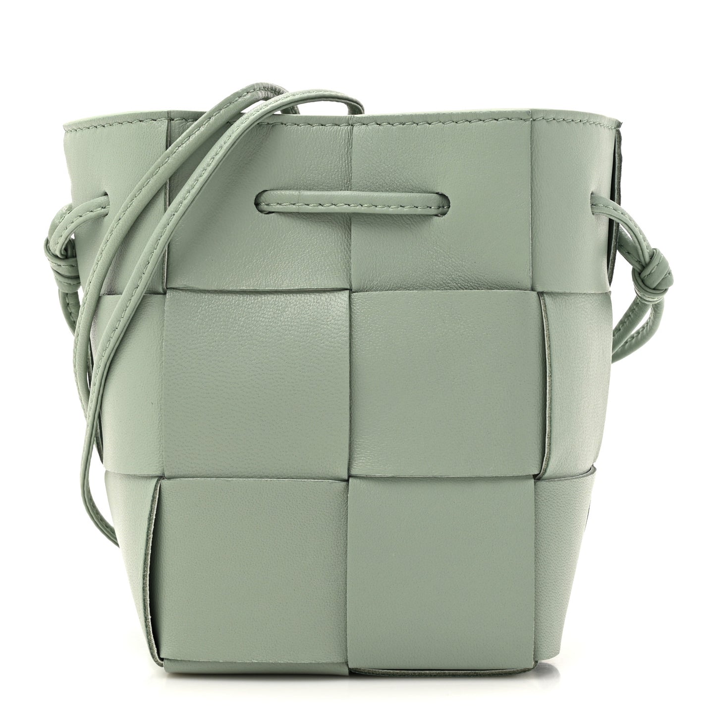 Nappa Maxi Intrecciato Mini Cassette Bucket Bag New Sauge