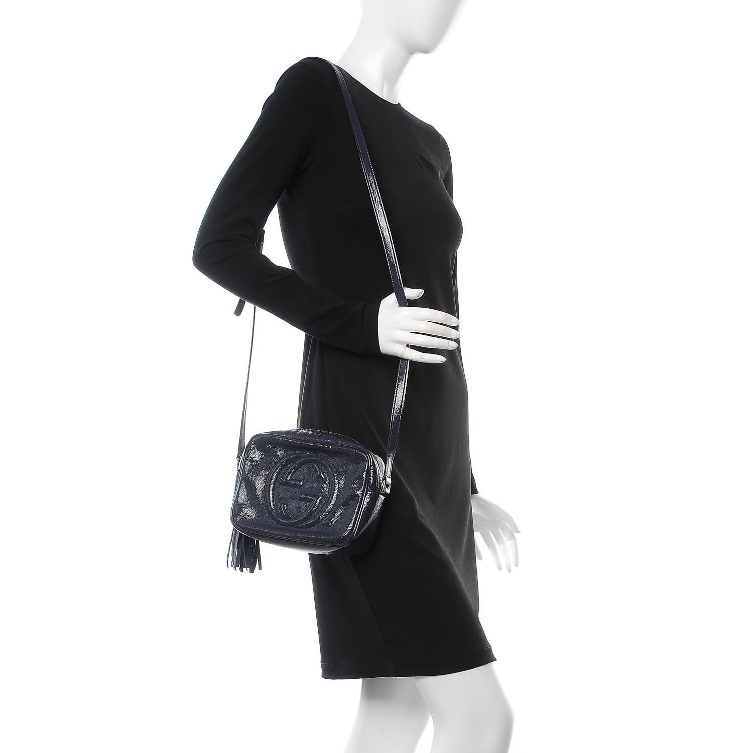 Gucci Vernice Naplack Small Soho Disco Bag Uniform Blue 2 of 7