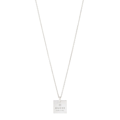 Gucci Sterling Silver Trademark Logo Square Pendant Necklace 1 of 4